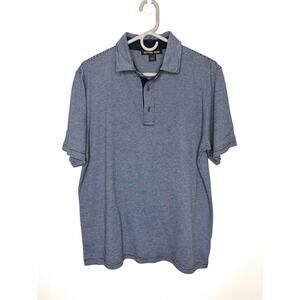 Michael Kors Men's Striped Polo Shirt Sz L 100% Cotton Preppy Golf Coastal Blue